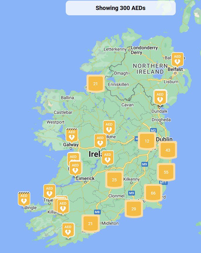 harnolan's tweet image. Over 300 defibrillators are now approved on #PulsePointAED in Ireland along with over 120000 others around the world. 

Thanks to everyone who has sent in their #AED so far, if you have a #defibrillator not on the app make sure and add it in app or at aed.new!