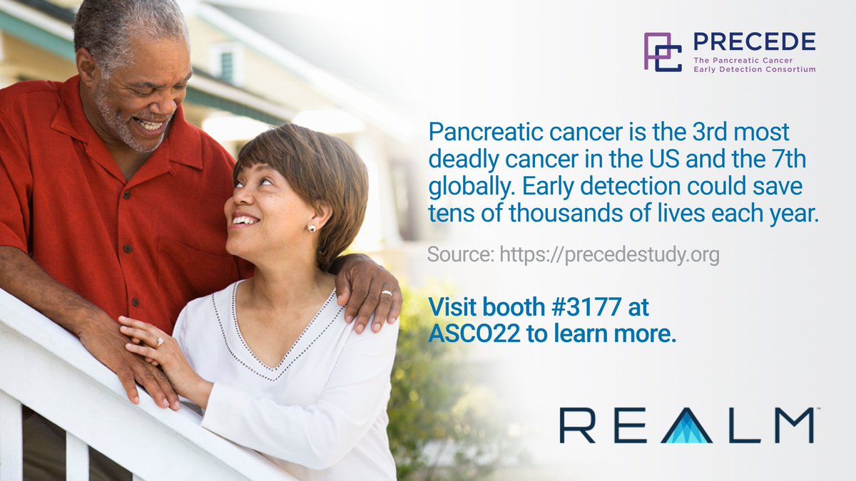 REALM IDx and @PrecedeStudy are working to increase the 5-year survival rate from 10% to 50% within the next decade. Visit us at #ASCO22 to learn more. #PrecedeConsortium #earlydetection #pancreaticcancer