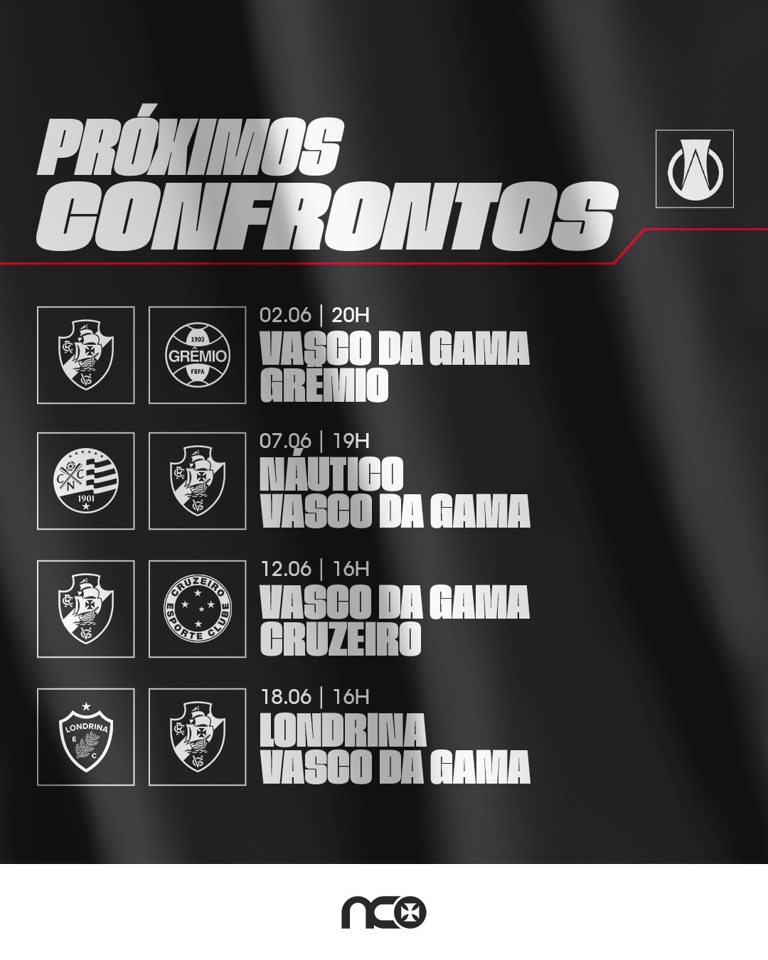 Confira os 5 próximos jogos do Vasco