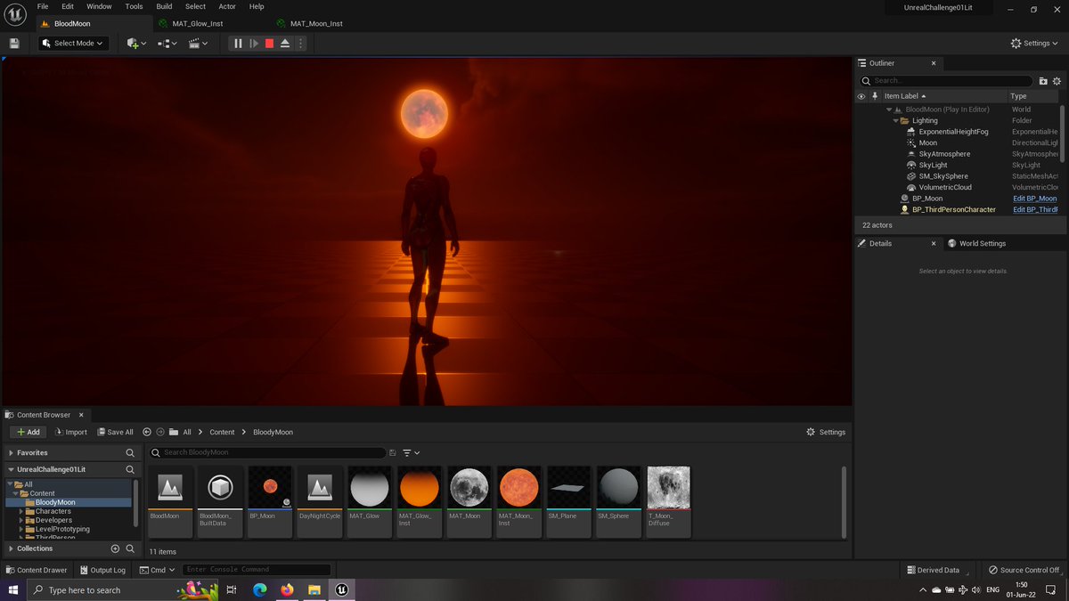 ZsLaboratories's tweet photo. Working on a night scene for #UnrealChallenge #BetterLightThanNever
Done setting up the moon

#UE5 #UnrealEngine #indiedev https://t.co/aNMEsozgyG