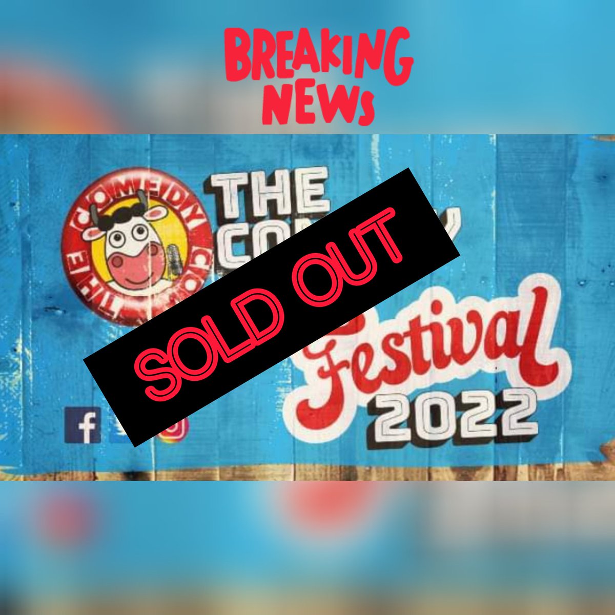 MKComedyFest's tweet photo. ❌ COMEDY COW FESTIVAL 👉 SOLD OUT ❌

The last couple of tickets have sold in the final few mins of the Early Bird 🐦 allocation. This means there are no ❌  General Tickets on sale 

😂🎤 We are excited for our 1st Comedy Festival in Marston Moretain this summer

Thank you 🙏 https://t.co/MJxeu9XzUb