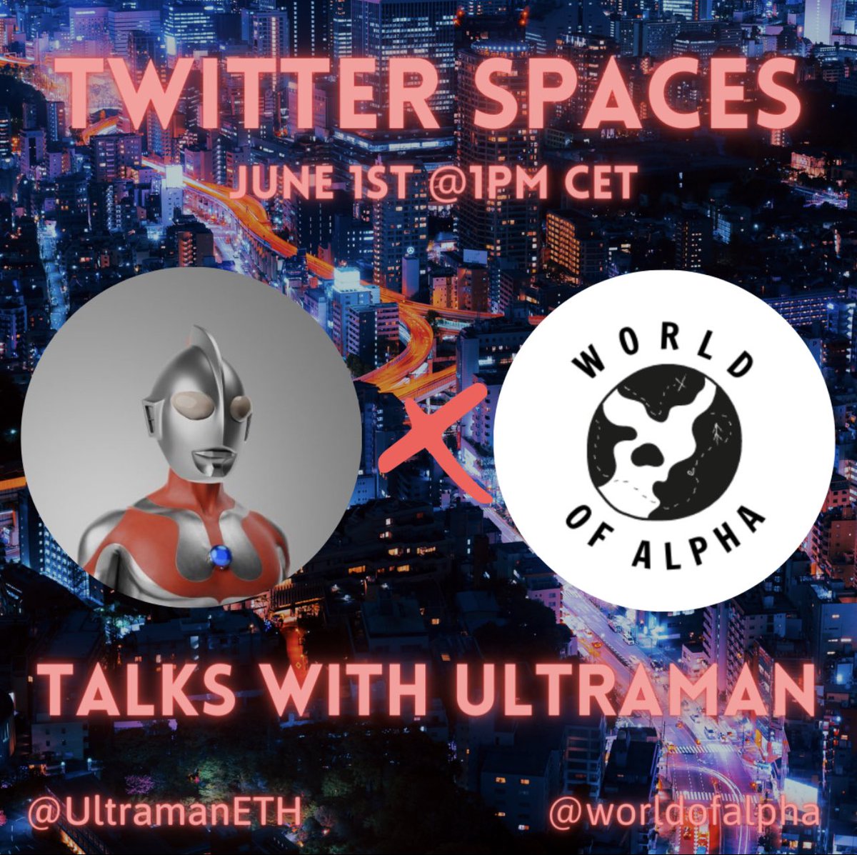Join <a href="/RobynHoodtje/">Robyn</a> @NFTeafor2 and <a href="/RMR5557/">FalaFfels</a> at 1pm CET today to chat with <a href="/UltramanETH/">Ultraman NFT</a> team ✨

x.com/i/spaces/1ynKO…