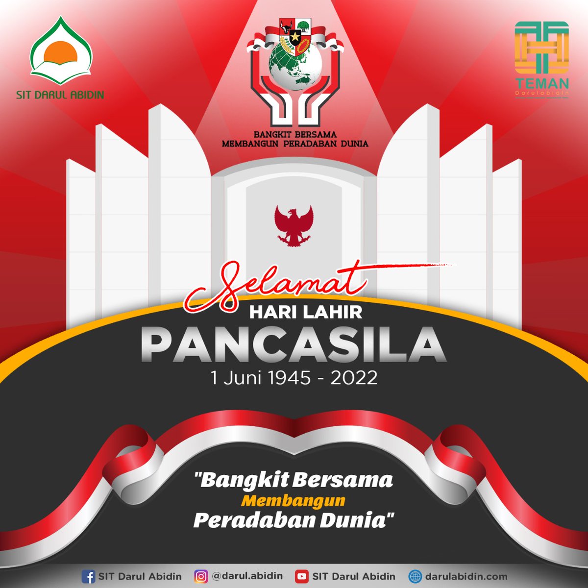darulabidin's tweet photo. Selamat hari lahir Pancasila. Pancasila sbg falsafah bangsa dan pemersatu keanekaragaman agama, suku, dan bahasa. https://t.co/bAZo9Rnao3