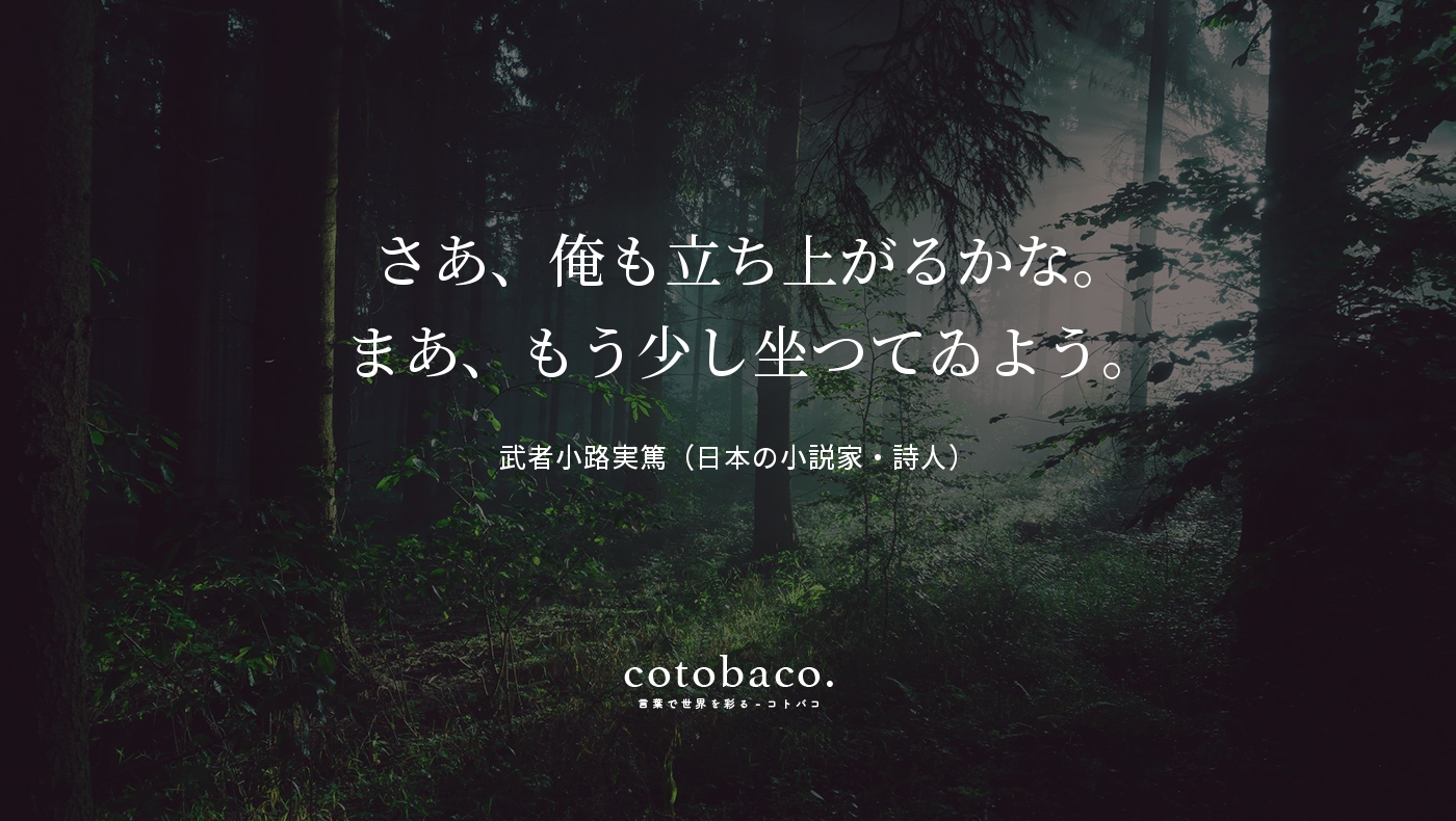コトバコ 言葉で世界を彩る さあ 俺も立ち上がるかな まあ もう少し坐つてゐよう By 武者小路実篤 日本の小説家 詩人 詳細 T Co H2pjcqwzwo 名言 心に響いた名言 T Co Axmifdygyz Twitter