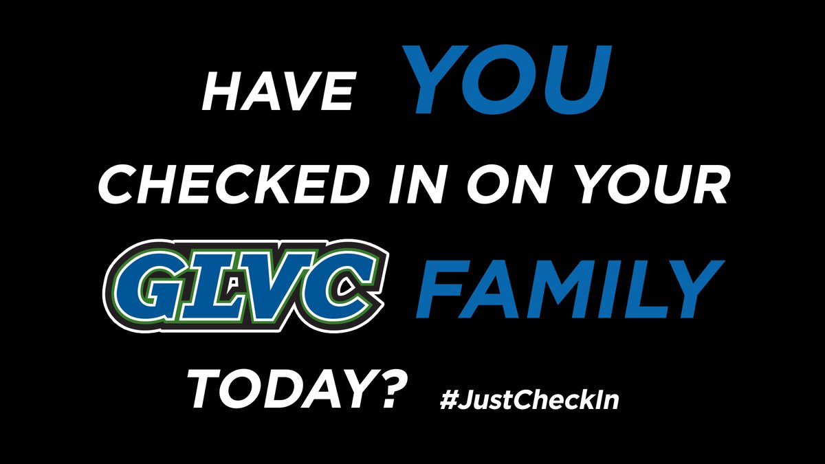 GLVCsports's tweet photo. 💙💚 On the last day, in the final hour, of #MentalHealthAwarenessMonth, we wanted to remind our #GLVCfamily to check on your people. 

It only takes a moment to make a lasting impact.

#JustCheckIn https://t.co/dOQWg8HoW5
