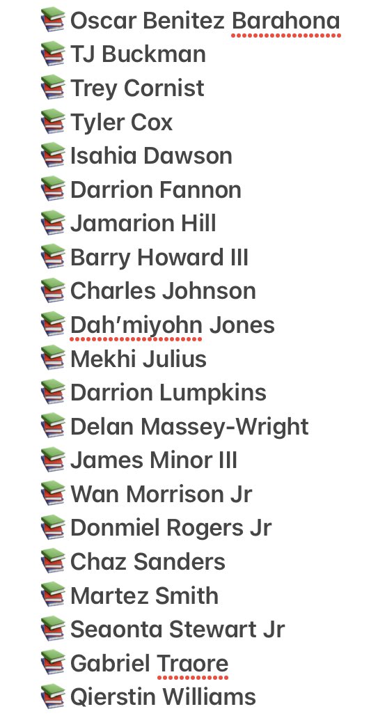 🟦🟩🟦🟩🟦🟩🟦🟩🟦🟩🟦🟩
Congrats to the following student-athletes that are getting it done on AND off the field with a 3.0 - 3.49 GPA!! We’re PROUD OF YOU!!!