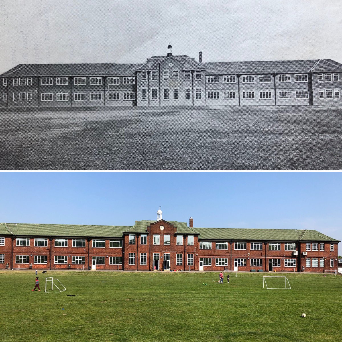 mvprimaryschool's tweet photo. Then and now. #90th #MVhistory https://t.co/4J6ehNyCbS