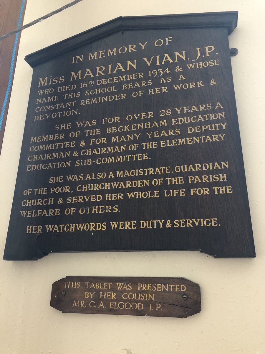 mvprimaryschool's tweet photo. Remembering Miss Marian Vian following her death in 1934. The plaque is in the KS2 hall. #90th #MVhistory https://t.co/fkQsGKnmy4