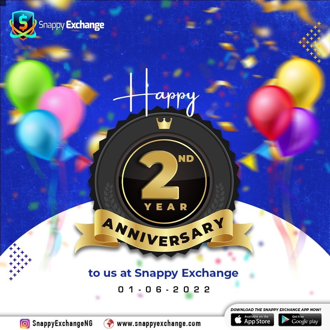 olaidealim's tweet photo. Happy Second Anniversary to us @SnappyExchange 

#SnappyExchangeIs2 #TradeWithSnappyExchange https://t.co/X6hd3SOCRQ