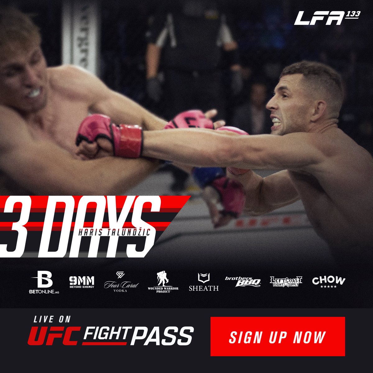 In 3 Days, top undefeated prospect @HTalundzic returns to the @LFAfighting Octagon in the co-main event of #LFA133! 🇧🇦 Friday, June 3 @UofDenver #Denver, #Colorado 🎫: bit.ly/LFA133_TIX #MMA #LFANation @UFCFightPass