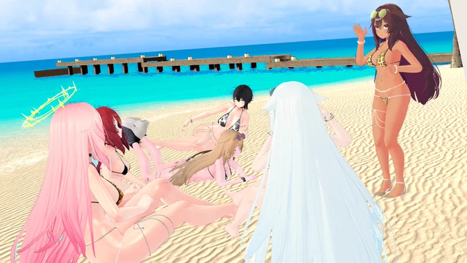 昨日のVRC!(*`ω`*)
水着インスタンス開きたかったので最高に幸せ...! 