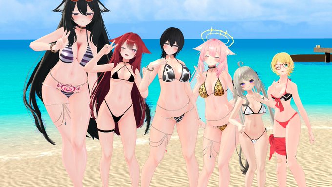 昨日のVRC!(*`ω`*)
水着インスタンス開きたかったので最高に幸せ...! 