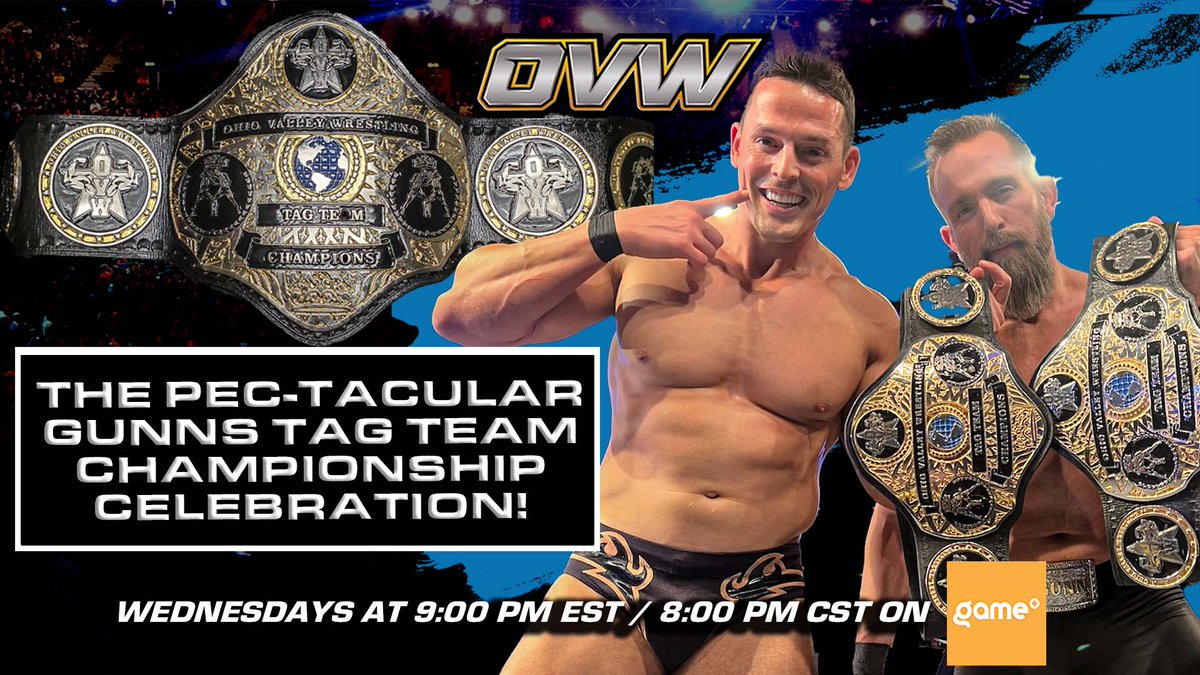 MrPEC_Tacular's tweet photo. US AND CANADA!

TONIGHT 9/8c ONLY on Anthem's @GamePlusNetwork... 

It's a Celebration of PEC-Tacular Proportions!

See @tonybgunn and I celebrate becoming Your NEW OVW Tag Team Cham-PEENS!

We're at The Last Stop on the Road to #OVWAllSystemsGo!

Catch it ONLY on #OVWonGamePlus! https://t.co/7Hzc0a72OJ