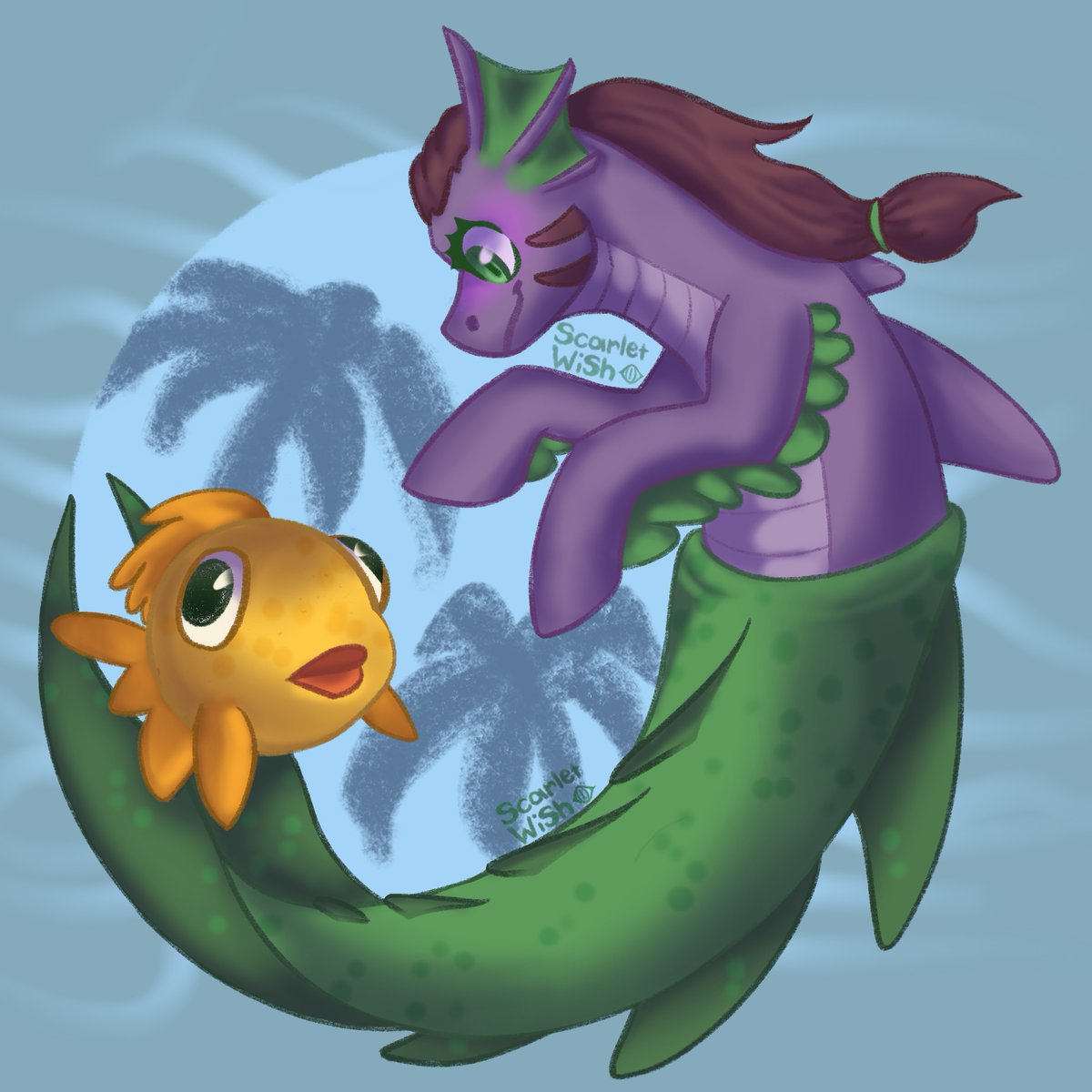 Scarlet_Wish_26's tweet photo. Happy very last-minute mermay art, featuring an updated oc, Shell Sea (and a cute little fish)! #mermay2022 #mermay #mlp #mylittlepony #mlpoc #mermare #digitalart #art https://t.co/OQ5Ewa6fZW