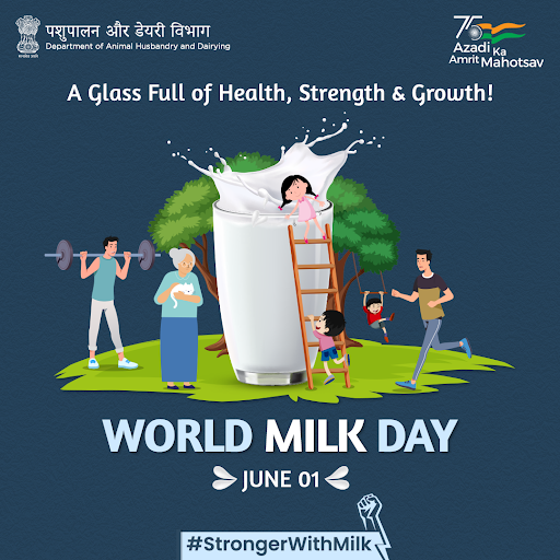 Dept_of_AHD's tweet photo. From school-going kids 🧒🏻 to older adults 👵🏻 – #Milk nourishes each one of us throughout our lives!
Wishing one and all a Happy #WorldMilkDay! 🌏🥛
#AmritMahotsav #Nutrition #DairyIndia #SehatKaSaathi #StrongerWithMilk #WorldMilkDay2022 https://t.co/adymK7m3EM