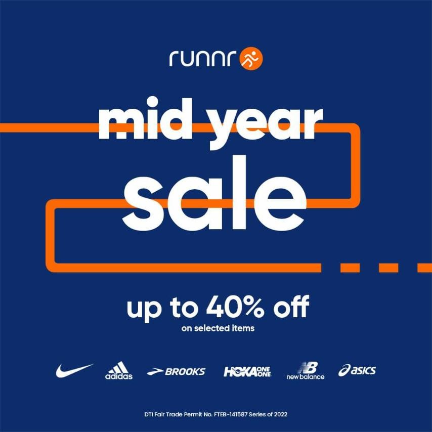 RUNNRph's tweet photo. Celebrate Global Running Day by gearing up towards a new personal best in the #runnrph Mid-Year sale! 🎉🏃🏃‍♀️

For the entire month of June, score amazing deals up to 40% off from your favorite running brands! Visit our stores now or check out https://t.co/KBk3DPpguM to shop!💯 https://t.co/Xk1PvfumEH