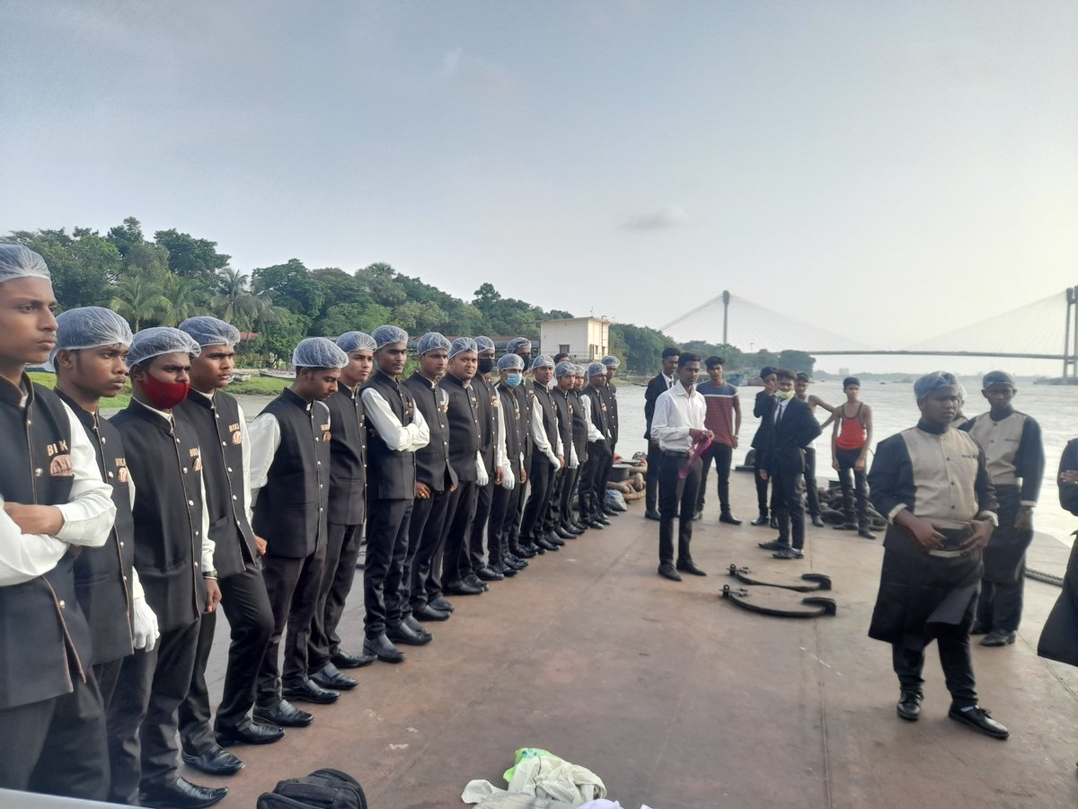 Crossindia1's tweet photo. Preperation

The F &amp; B crew routine debrief before boarding.

For private and corporate events

Call Now (+91) 8282906050

#CrossindiaCruises 
#KolkataBoatParty
#Ganges https://t.co/KdOZKCaQxY