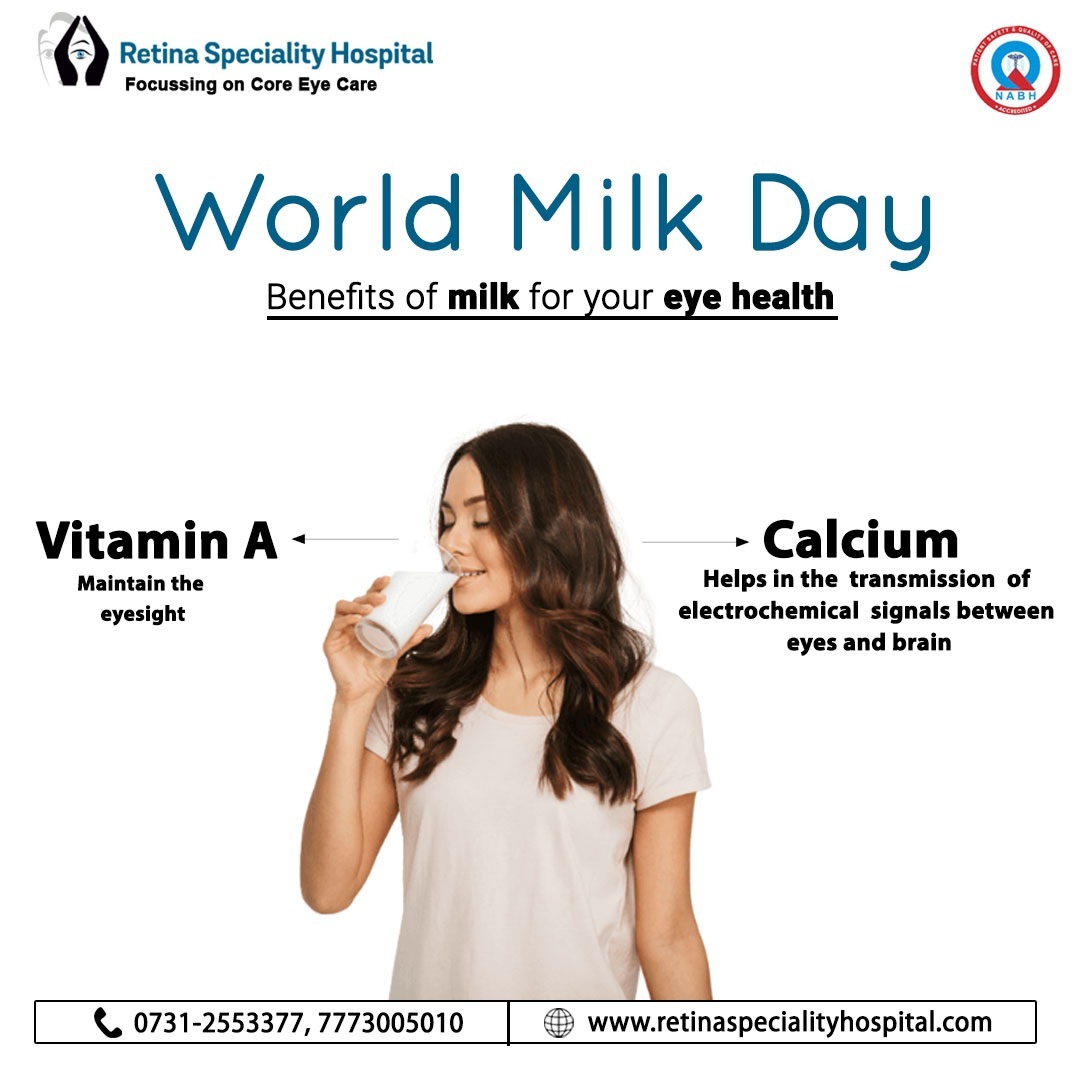 World Milk Day 🥛 

#WorldMilkDay #MilkForHealth #MilkForHealthyEye  #StayHealthy #HealthyLife #EyeCareTips #HealthyEyeSight #EyeDoctor #EyeHospital #EyeSurgery #EyeSpecialist #Indore #Retina  #EyeCareTreatmen #EyeHealthTips