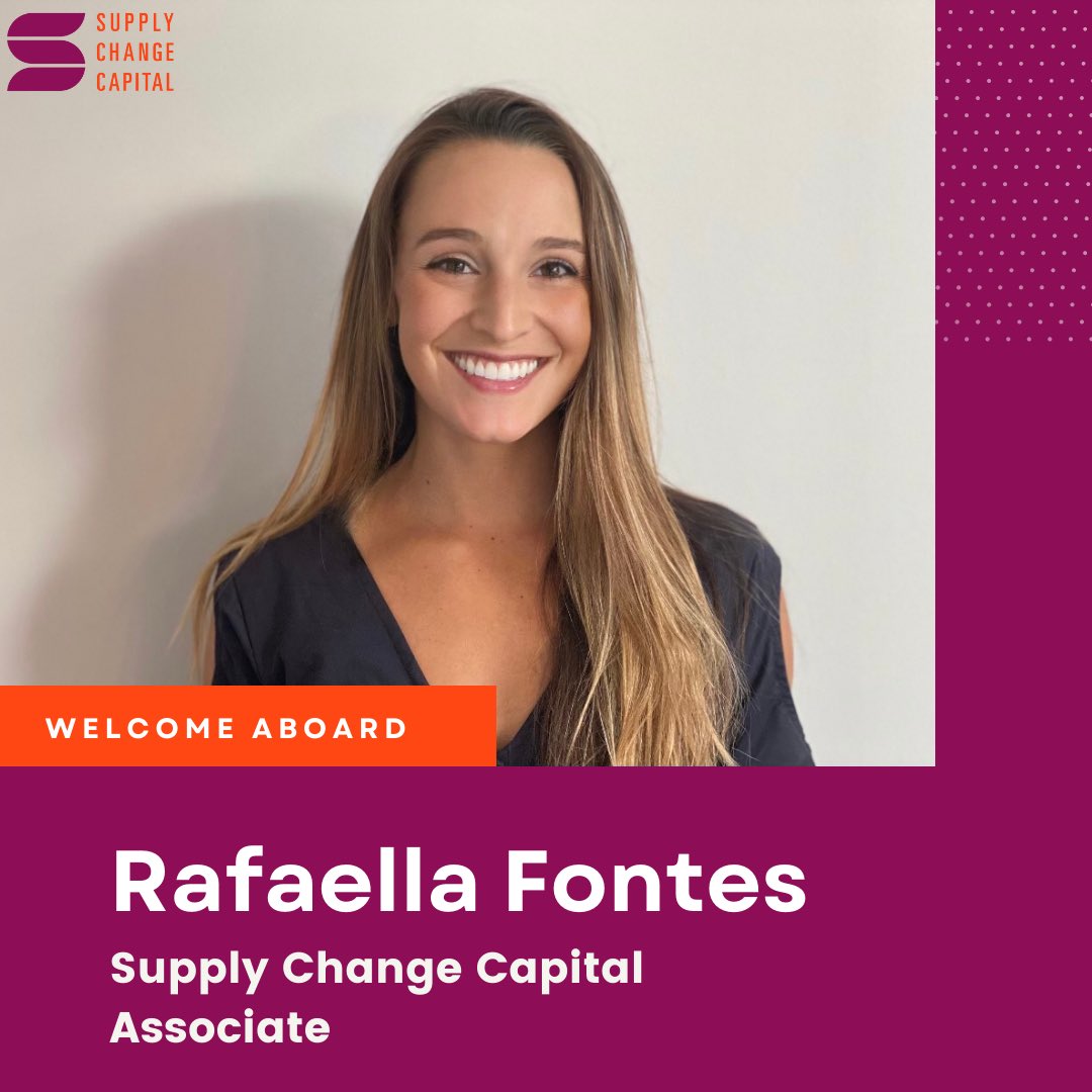 SupplyChangeCap's tweet photo. We are sooo excited to welcome Rafaella Fontes, our first full time Associate 🤩🤩 Rafaella comes to us as a freshly minted MBA from @MITSloan. She was one of our first MBA Fellows, and helped us build our deal flow process, the FOODS framework, and our team culture. https://t.co/CsiFuJnqxd