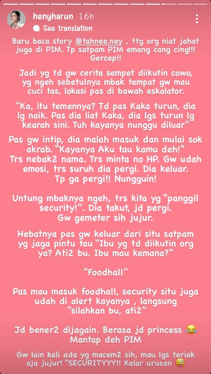 kyndlyfe_inbali's tweet photo. Yang di PIM hati hati ya kalau sudah merasa ada yang ngikutin lgs ngedeket ke security atau ke tempat ramai, kalau di minta ngapa2in kaya liat video atau apa jangan mau bisa aja hipnotis. Ga hanya di PIM temen gw bilang sempet ada kejadian juga di kemvil, so take care ya 🙌. https://t.co/Er8aLaFUVG