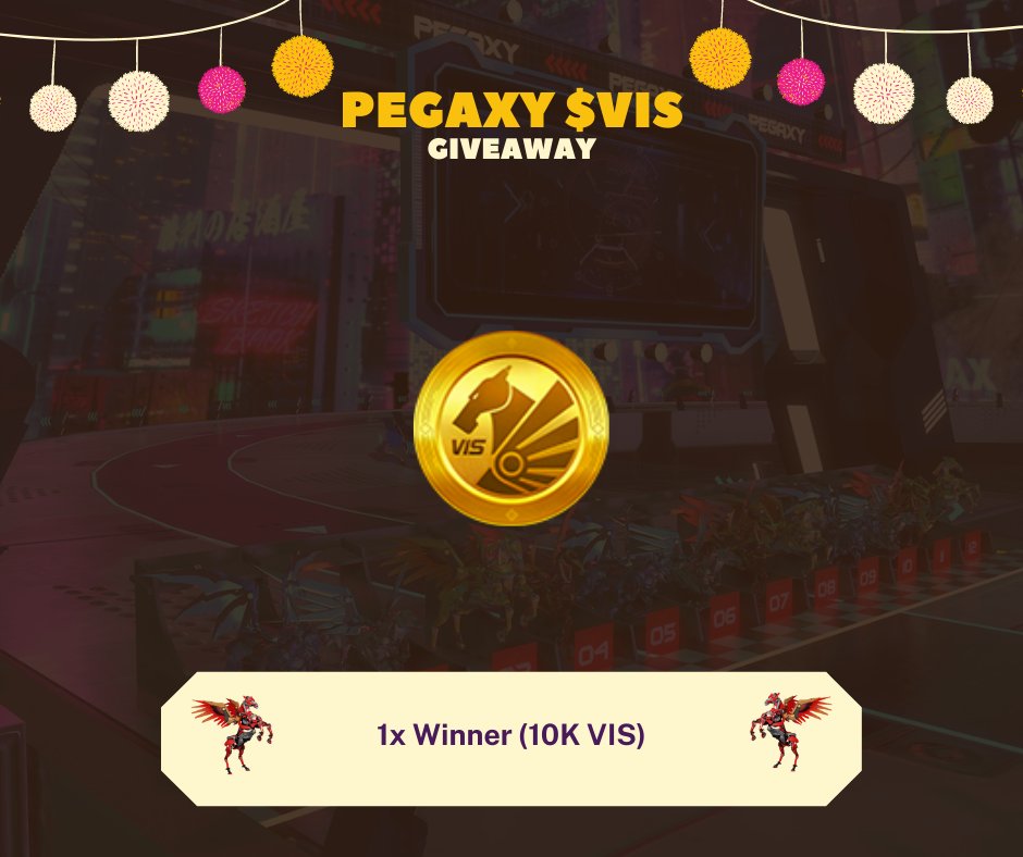 In support of the latest Pegaxy updates! Will be running a $VIS giveaway.

🏆PRIZE:
1x Winner (10K VIS)

To enter:
1⃣ Follow <a href="/CryptoKramo/">kramo | HUDL</a> <a href="/PegaxyOfficial/">Pegaxy</a> 
2⃣ RT + Like
3⃣ Tag 3 friends!

Winners in 24h ⏰