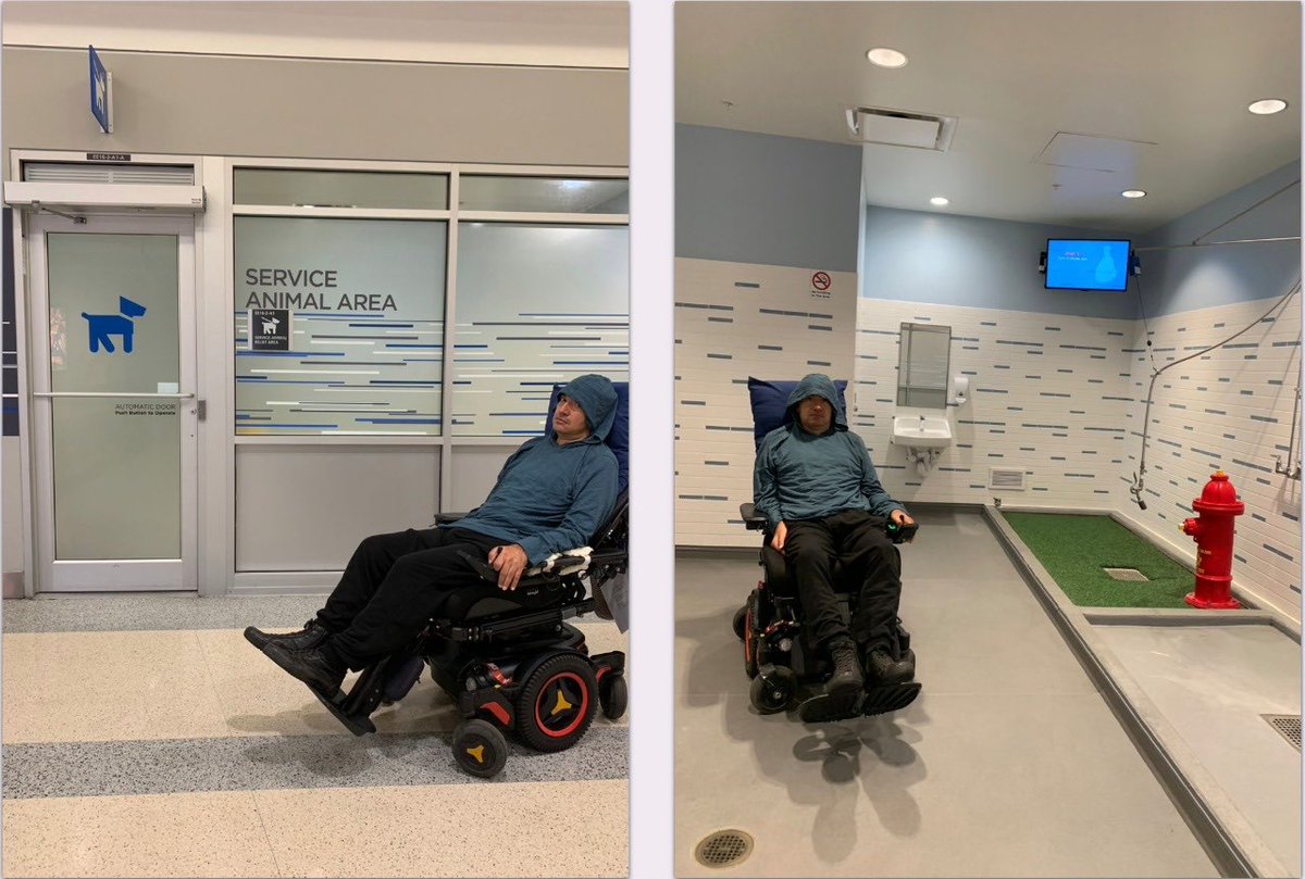 Hey <a href="/Delta/">Delta</a>, Please talk with #ATLairport administration. Your ATL International Concourse E does not have a family or wheelchair accessible bathroom. The stall in the men’s room is not big enough for my wheelchair. I found this spot with ample space instead.