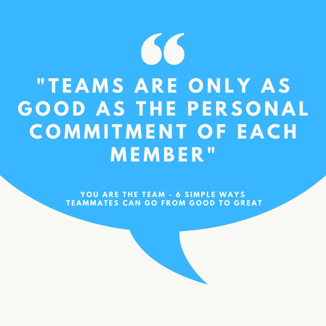 rogersgmichael's tweet photo. Teams are only as good as the personal commitment of each member. If you want a great team than improve the personal level of commitment and hire tough, manage easy.  #youaretheteam #teamcommitment #teamdevelopment #teamwork https://t.co/camBp2Sj8t