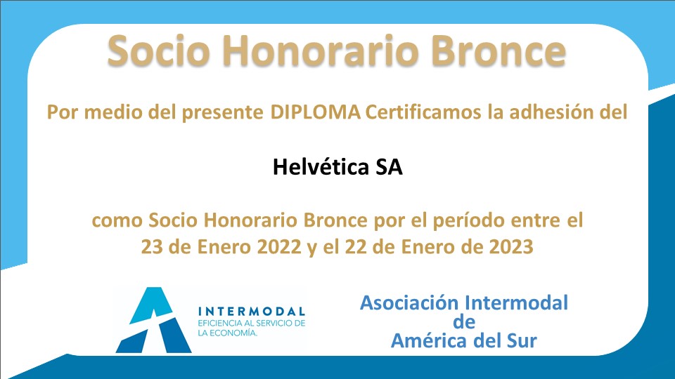 AIMASIntermodal's tweet photo. Certificamos como Socio Honorario Bronce a Helvética SA y agradecemos su constante labor por lograr el desarrollo de la industria metalmecánica de contenedores y vagones #Cabotaje #Intermodal #Contenedor53pies #CAFAS @ADIBApyme 
@redcame @InfoCetac @AlexisGuerrera https://t.co/60ngHIS4mz