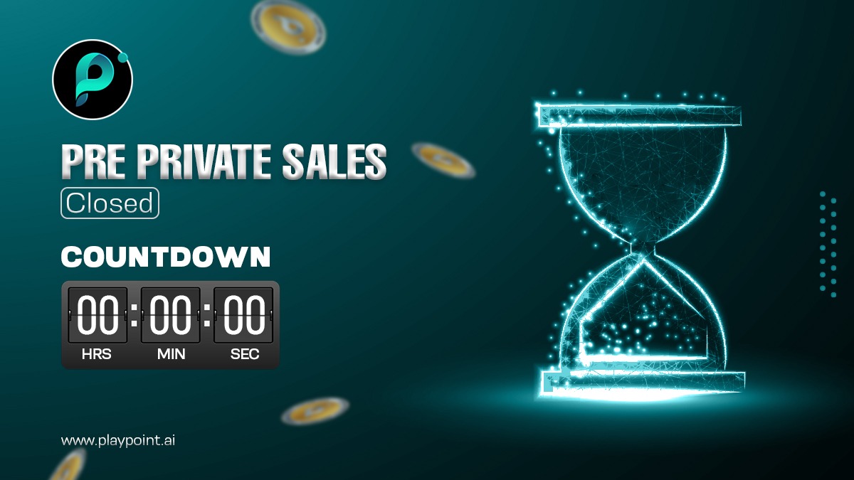 Dear community members,
Our pre private sales is now closed.
Thank you for participating.

#AVAX #Avalanche #Playpoint #PPTT #P2E #AirdropCrypto #ContestAlert #P2Egaming #PlayToEarn #TokenSale