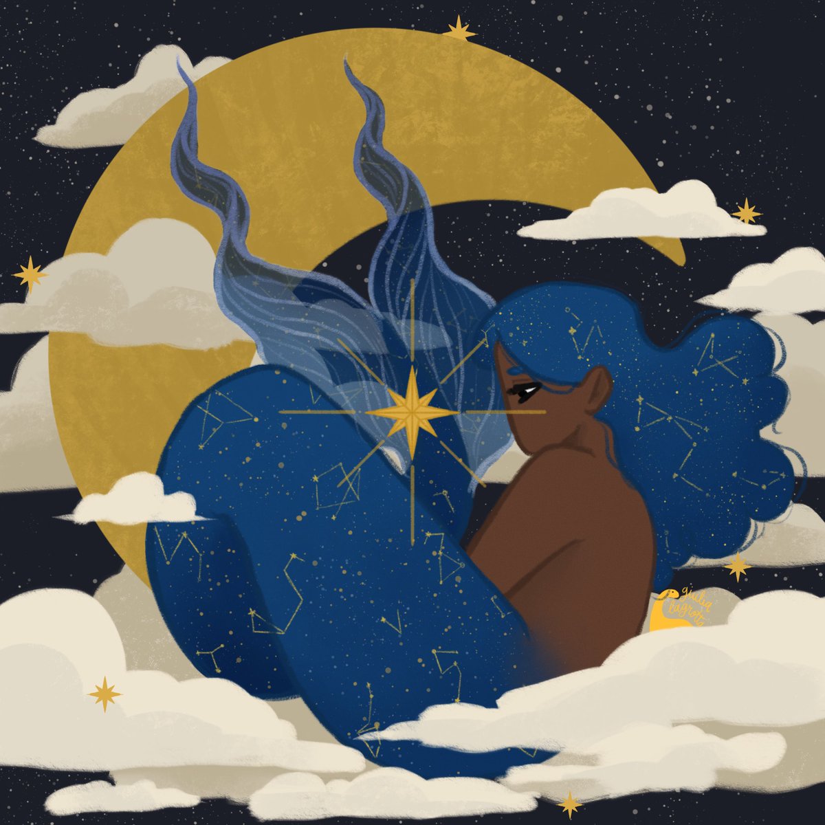 giurassicart's tweet photo. depois de alguns meses sem postar, estou voltando!! tive um bloqueio artístico durante esse tempo (que ainda não acabou), mas vou postando aqui tudo o que consegui desenhar nesse período

não participei do mermay de verdade, mas desenhei essa sereia esse mês🧜‍♀️🌌

🔃+♡ = eu feliz https://t.co/e93YnBsOYT