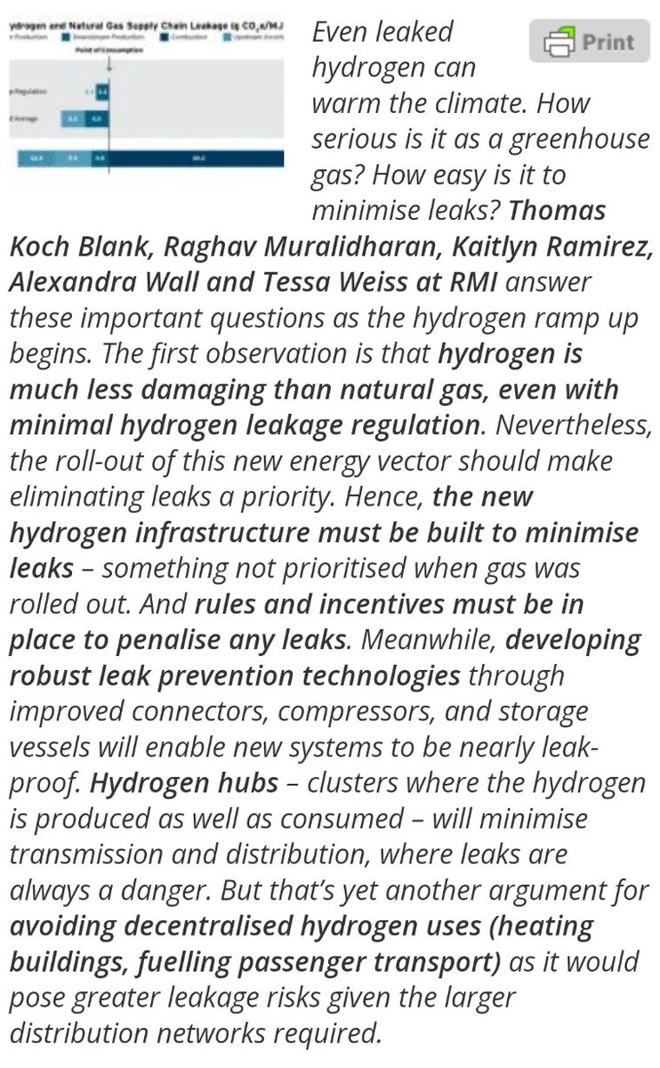 JesseJenkins's tweet photo. Did you know hydrogen is an indirect greenhouse gas? H2 leaks can extend life of methane and other GHGs in atmosphere, increasing warming. But leaks can be minimized &amp; hydrogen is still a key tool for decarbonization, as @RockyMtnInst clarifies here:
https://t.co/uByYQ0LSms https://t.co/qqwjC1SxXd