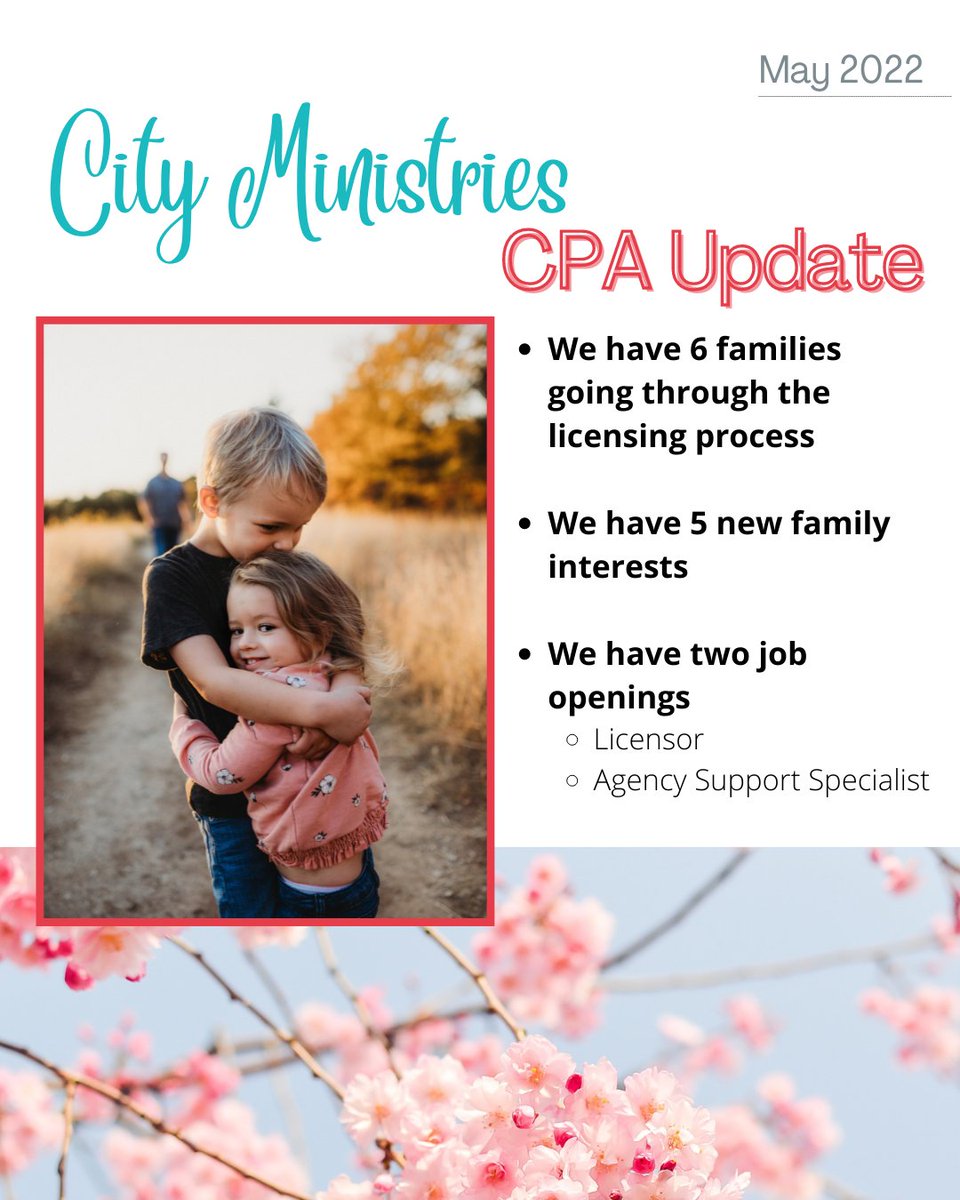 CMCPAFosterCare's tweet photo. We are grateful for each family choosing to become licensed with us. It is because of the willingness of each family to open their home and extend their love that vulnerable children can receive the care, advocacy, and healing that they need! https://t.co/fFApSsEev1