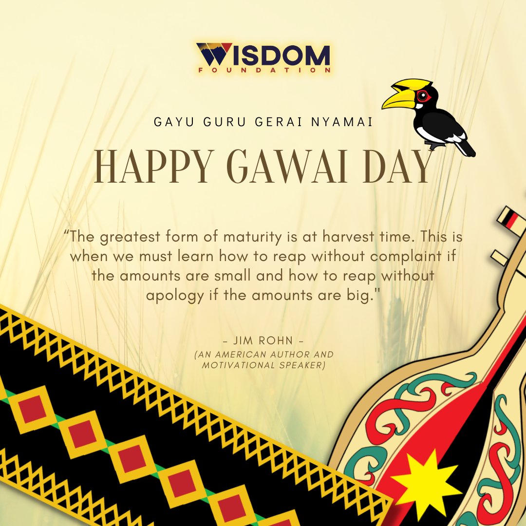 myWISDOMF's tweet photo. Gayu Guru Gerai Nyamai!🥳🌾🎉

WISDOM Foundation would like to wish Happy Gawai Day to all Sarawakians who are observing this celebration! Lantang Senang Nguan Menoa🤩🙆🏻‍♀️✨

#GawaiDay #GawaiDay2022 #harvestfestival #sarawak #wisdomwishes #mywisdomf https://t.co/vjsPT2x5da