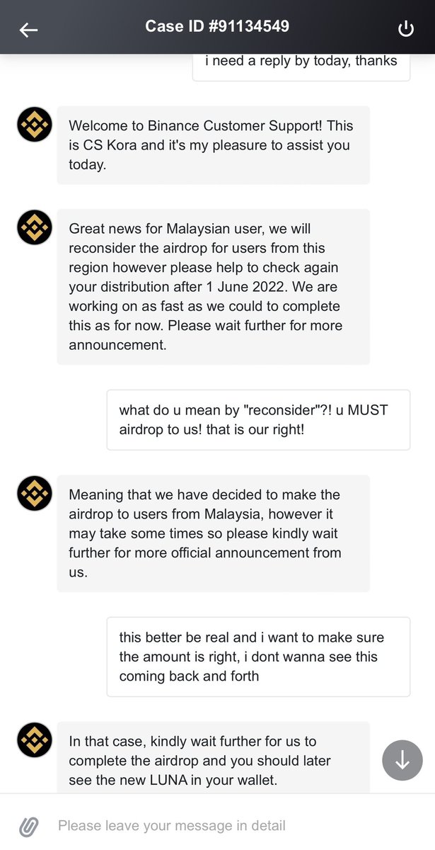 MrSee1224's tweet photo. @binance my fellow Malaysian and Singaporean, here's an update, i kindly urge everyone text them in live chat, HARSH. Or they will bully you back https://t.co/129TGtqmjU