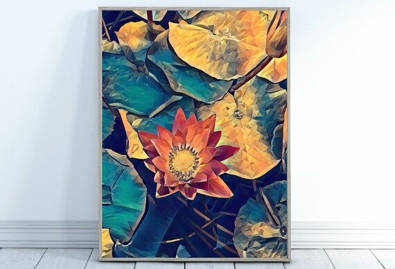 Lotus Flower Art | Botanical Wall Art | Flower etsy.me/34xKgQe #digitalprint #downloadableart #printablewallart #lotusflowerart #ecoartlab