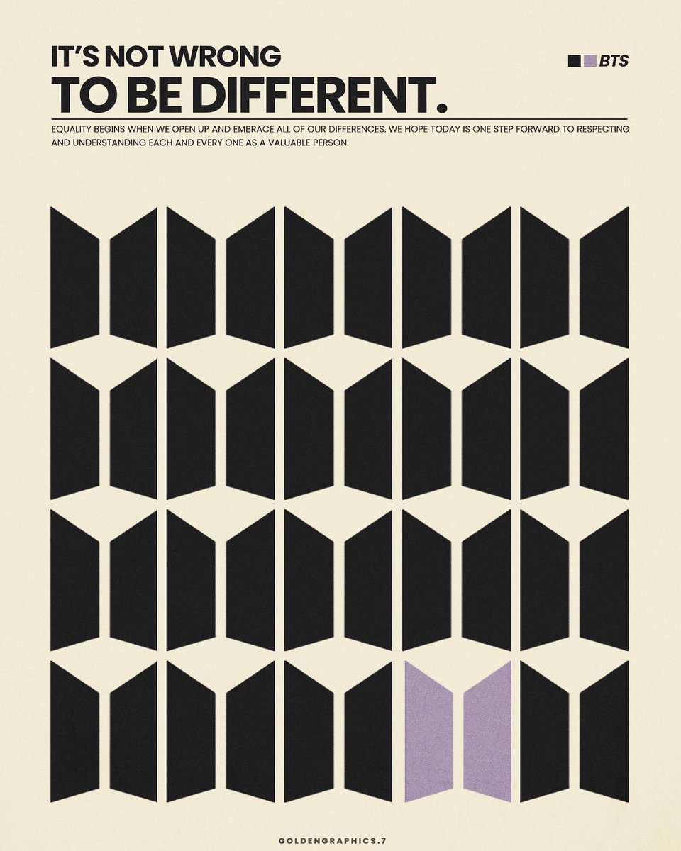 7GoldenGraphic's tweet photo. { It’s not wrong to be different }

#BTSatTheWhiteHouse #BTS https://t.co/XxEvbAwguC