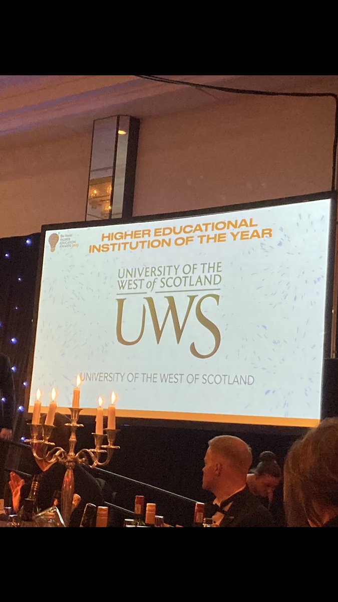 Amazing result at the #HeraldHEDS tonight. Testament to the hard work and dedication of colleagues across all aspects of UWS.