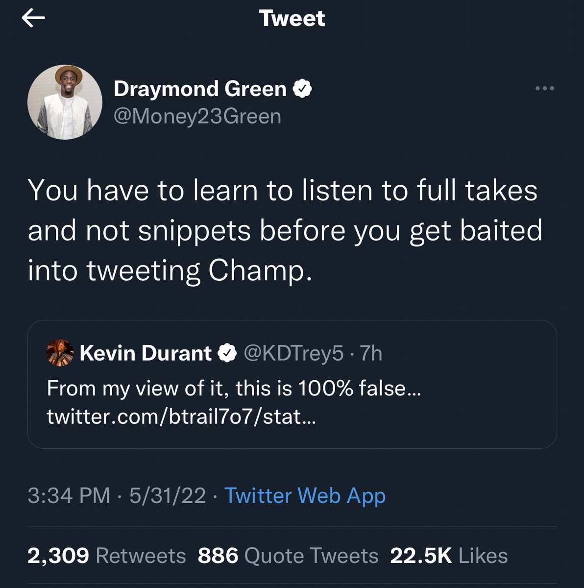 TheHoopCentral's tweet photo. Kevin Durant x Draymond Green exchange. https://t.co/7tUovheKSM