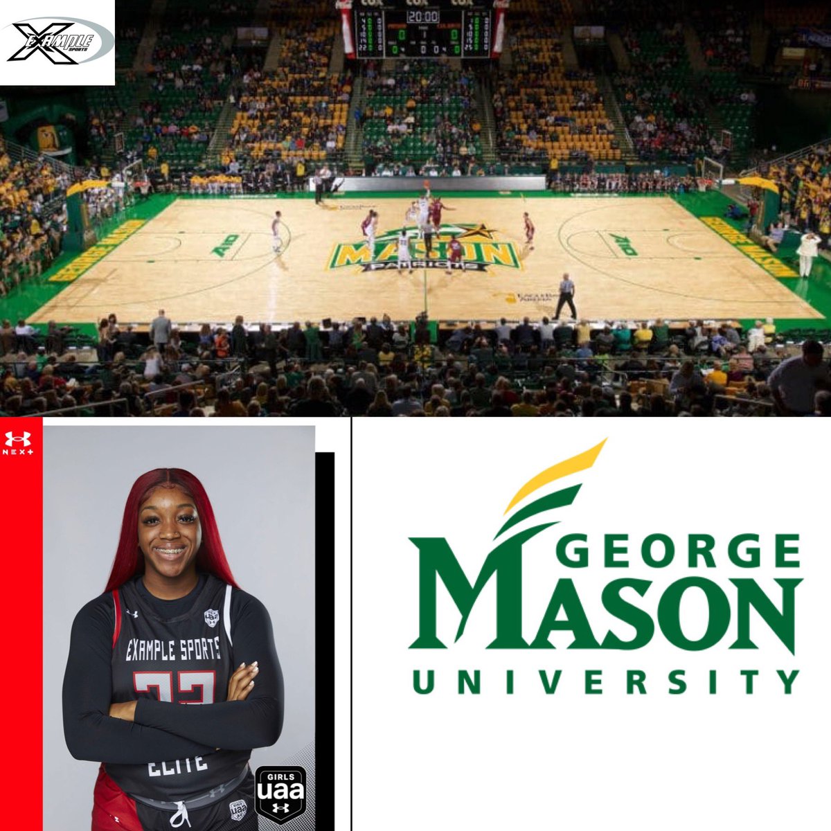 ExampleSports3's tweet photo. Congratulations to 2023 6’1 F Faith Okorie on receiving a Scholarship Offer from George Mason University. #ExampleStrong #JustWork https://t.co/sdpo89WrsP