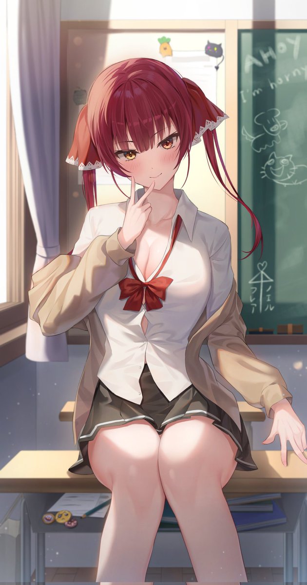 ShiiroTetsuro's tweet photo. Marine Senpai? Marine as your kouhai? Marine as your beloved waifu or kanojo! Yessir lets give this credit to: (@Shuvi1125) Amazing arts! https://t.co/l6ApgJMlru