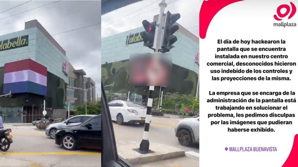 Hackearon pantalla del Mall Plaza y proyectaron escenas XXX
bit.ly/3t9P7A1.