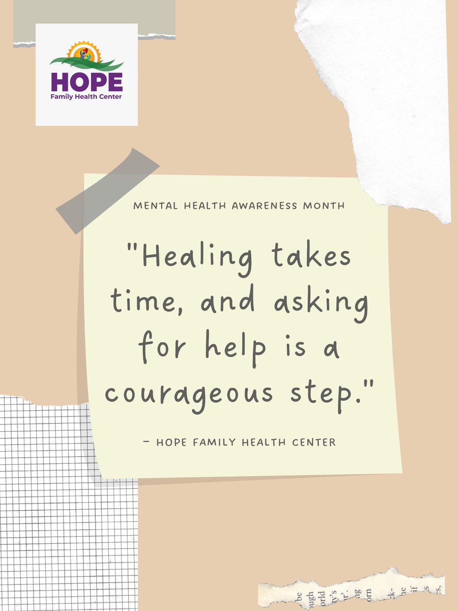 HopeFHC's tweet photo. "La curación tomará tiempo, y pedir ayuda es un paso valiente."

Our services:

💚Warmline for anxiety &amp; depression M-Th 12-10pm: 844-755-4673
💚Counseling &amp; Peer Support: (956) 994-3319

For crisis call Tropical's 24 hr Crisis Hotline: 877-289-7199

#MentalHealthAwarenessMonth https://t.co/3fohmlJ8tC