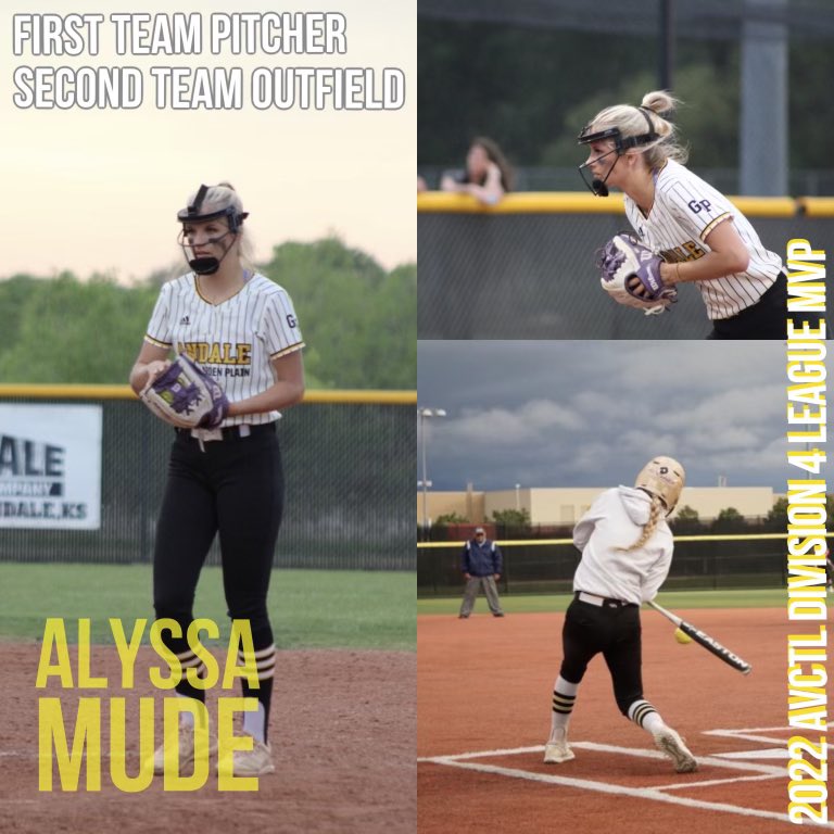 Congratulations Alyssa Mude!  1st team pitcher, 2nd team OF, and league MVP!  Proud of you!❤️ <a href="/AndalePlain/">Andale - Garden Plain Softball</a> @AlyssaMude <a href="/BUCOSoftball/">Butler Softball</a>