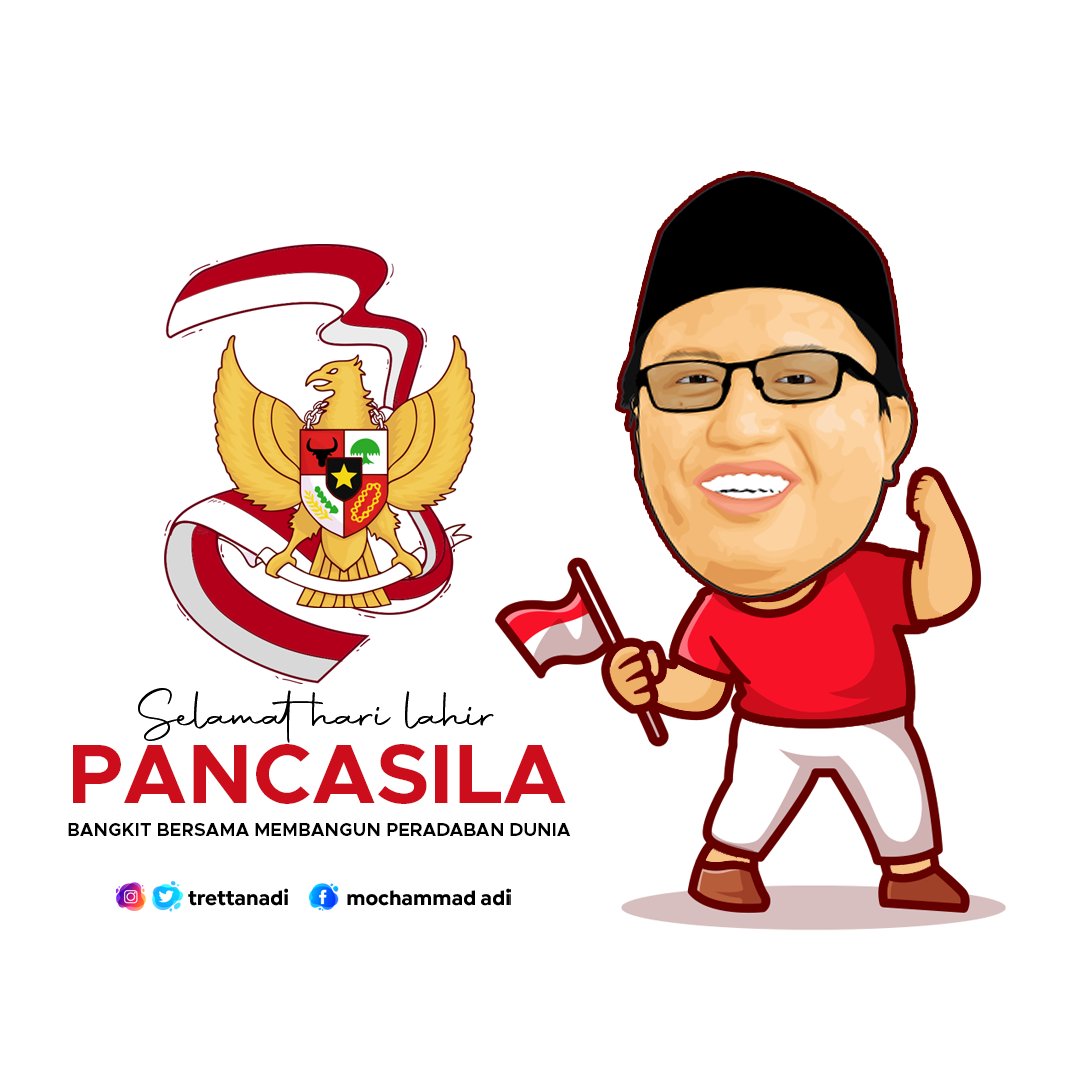 TrettanAdi's tweet photo. Selamat hari lahir pancasila. Bangkit bersama membangun peradaban. #Indonesia https://t.co/PW5NbFV0MX