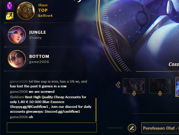 Kelfire4's tweet photo. @skooch I have found another one of those bot accounts selling stuff and inting games, here is the account https://t.co/oXLogUzadn https://t.co/JGR3358HWW