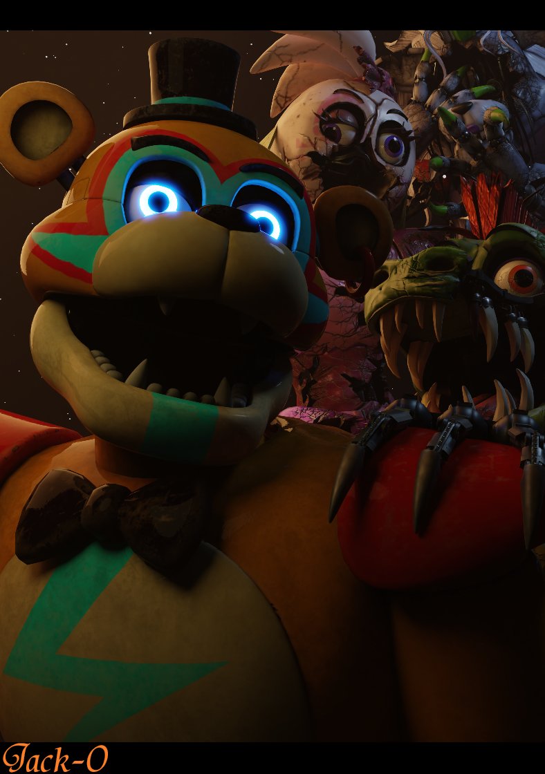 TheJack0Bunny's tweet photo. the more renders I make of them the less this community has ruined them for me #fnafsecuritybreach #glamrockfreddy #shatteredroxy #shatteredchica #shatteredmonty #fnaffanart #3dartwork https://t.co/t77IxQiGSM