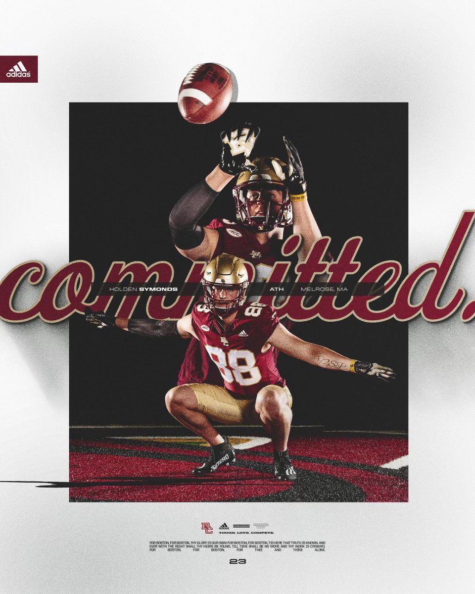 HoldenSymonds1's tweet photo. Honored to say I will be continuing my academic and athletic career at Boston College! I’m forever grateful to my family, friends and all the coaches who helped me along the way. @CoachJeffHafley @CoachJ_Mc @Coach_Shimko @BCFootball @CoachOgovs @GovsFootball #BetOnYourself https://t.co/Rqt6PDvgQX