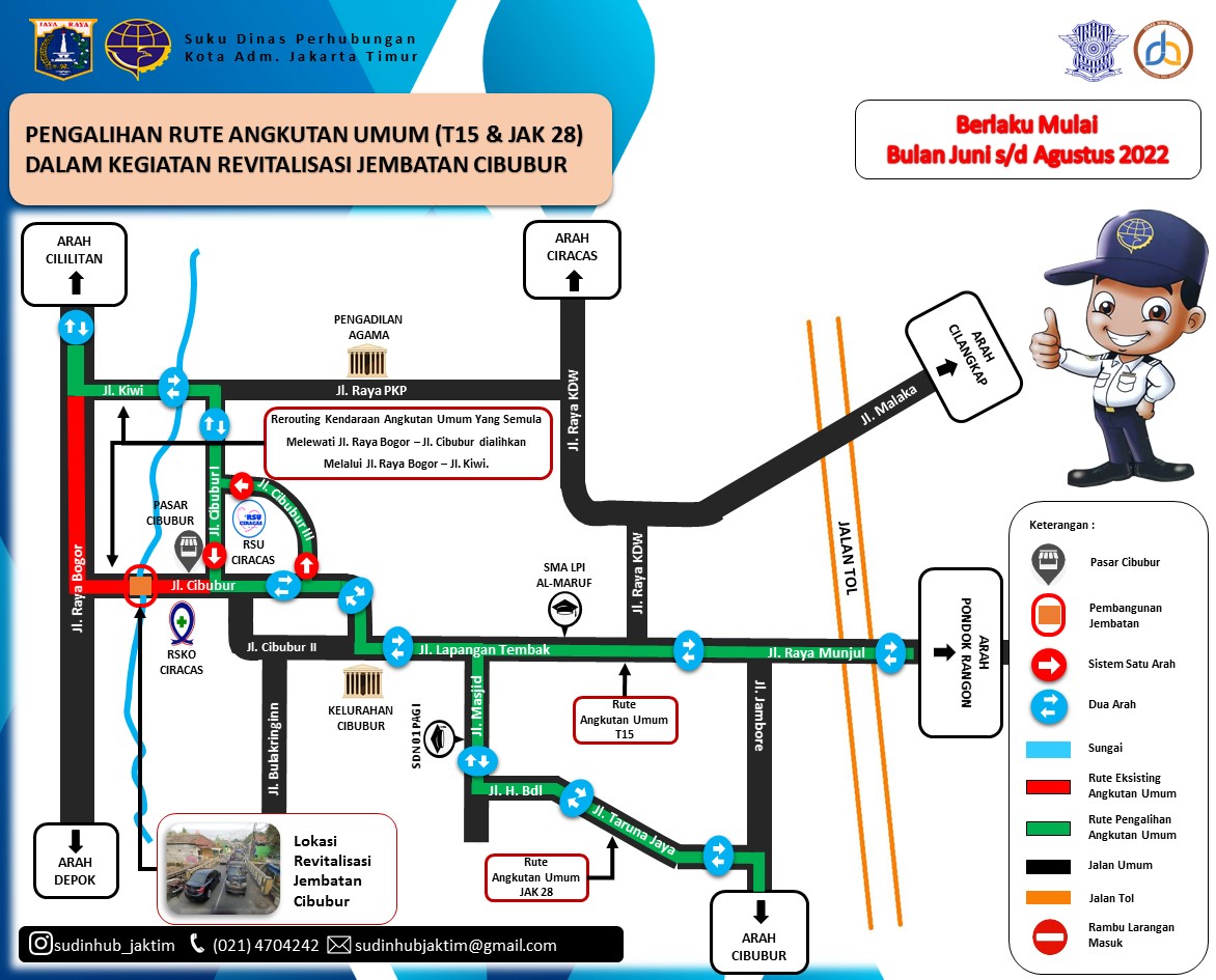 SonoraFM92's tweet photo. 07.26 Rekayasa Lalu Lintas Revitalisasi Pembangunan Jembatan Cibubur berlaku mulai Bulan Juni s/d Agustus 2022. https://t.co/tfvM4RSeky
@TMCPoldaMetro