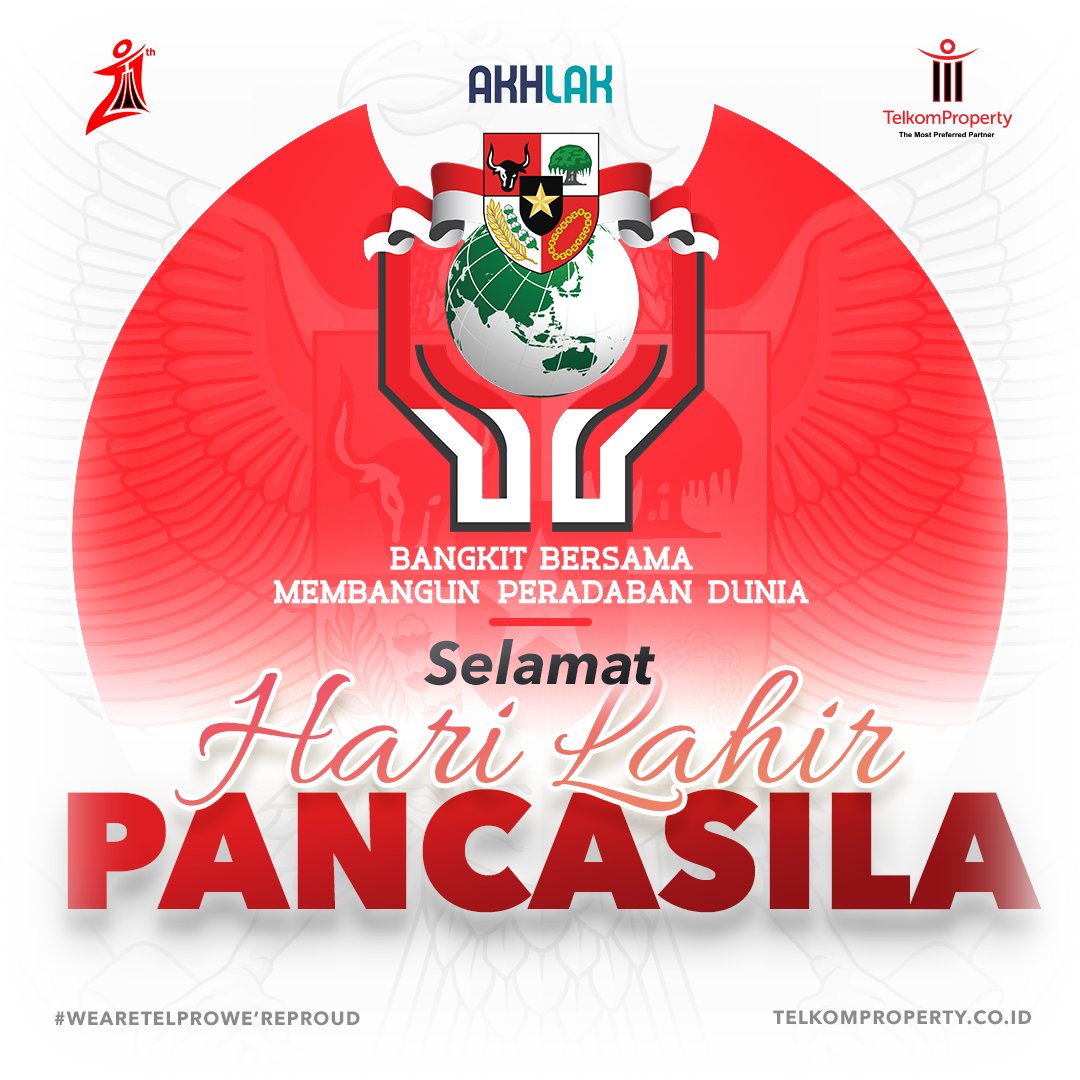 _telkomproperty's tweet photo. Selamat Hari Kelahiran Pancasila!
Propers, mari terapkan nilai-nilai Pancasila dalam kehidupan berbangsa dan bernegara.
Coba sebutkan apa yang kamu lakukan untuk memperingati Hari Lahir Pancasila ya!
#GSDJuara
#SolidIsAMust
#TechLedPropertyCompany
#WeAreTelproWe'reProud https://t.co/3xrr1kokxu