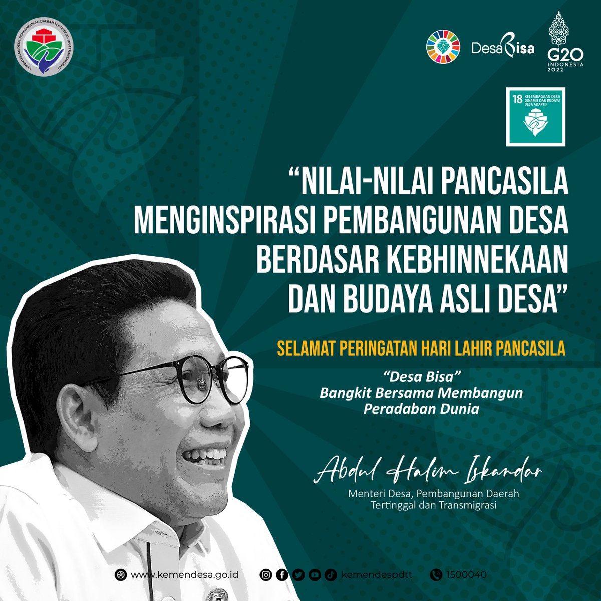 #SelamatPeringatanharilahirpancasila
<a href="/halimiskandarnu/">ABDUL HALIM ISKANDAR</a> 
<a href="/imansyukri/">Iman Sukri</a> 
<a href="/malik_haramain/">malikharamain</a> 
<a href="/taufikmadjid71/">IG : taufik.madjid</a> 
<a href="/FahriLabado/">FachriLabado  </a> 
@yusradaridesa 
<a href="/tppkemendes/">TPP KEMENDES</a> 
@kemendespdtt 
<a href="/berandadesaID/">#KangenDesa</a> 
@KoorprovSumut 
<a href="/LilisRitonga/">Bunga Desa</a>